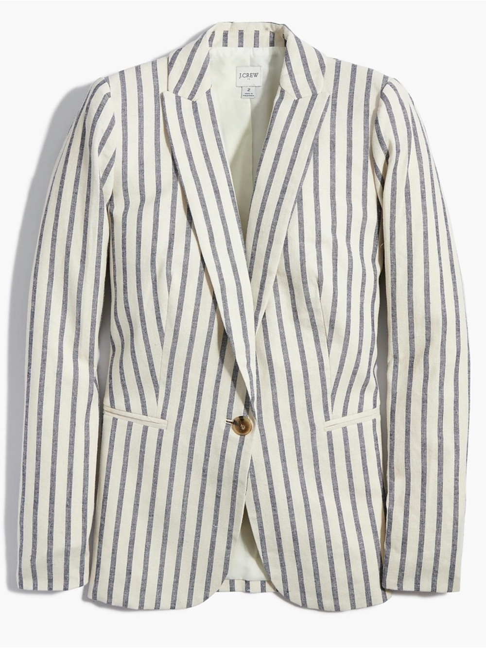J. Crew Cream & Navy Striped Blazer